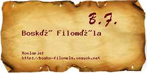 Boskó Filoméla névjegykártya
